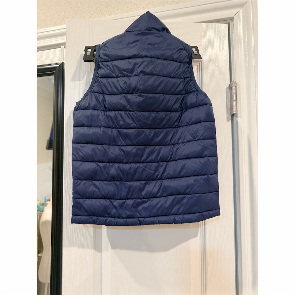 Amazon Essentials Puffer Vest Boys Size S Navy Blue Quilted Full Zip - Picture 4 of 4